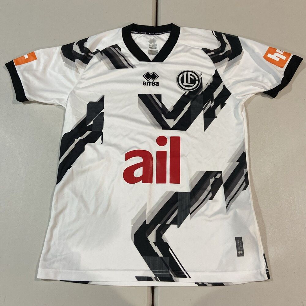 FC LUGANO 2023-24 HOME SHIRT ERREA JERSEY SWISS SOCCER SIZE L